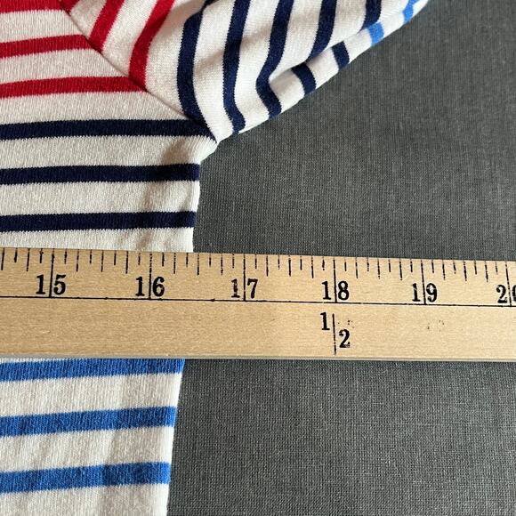 Vineyard Vines Top Womens S Multicolor Striped Boat Neck 3/4 Striped Pima Cotton - Picture 9 of 9